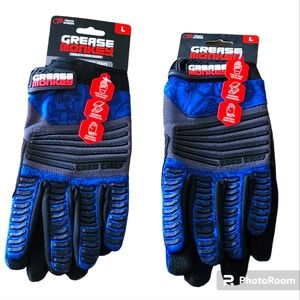 2pc Nwt! Grease Monkey Crew Chief Pro Mechanic Gloves Sz L
